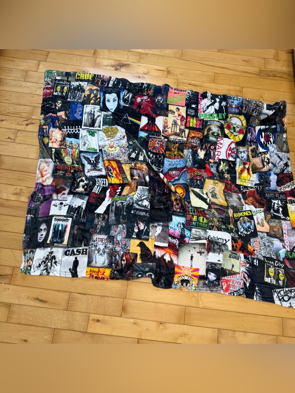 Music Album Collage Throw Blanket in Multicolor
